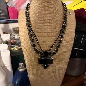 Chic Black Beaded Necklace
